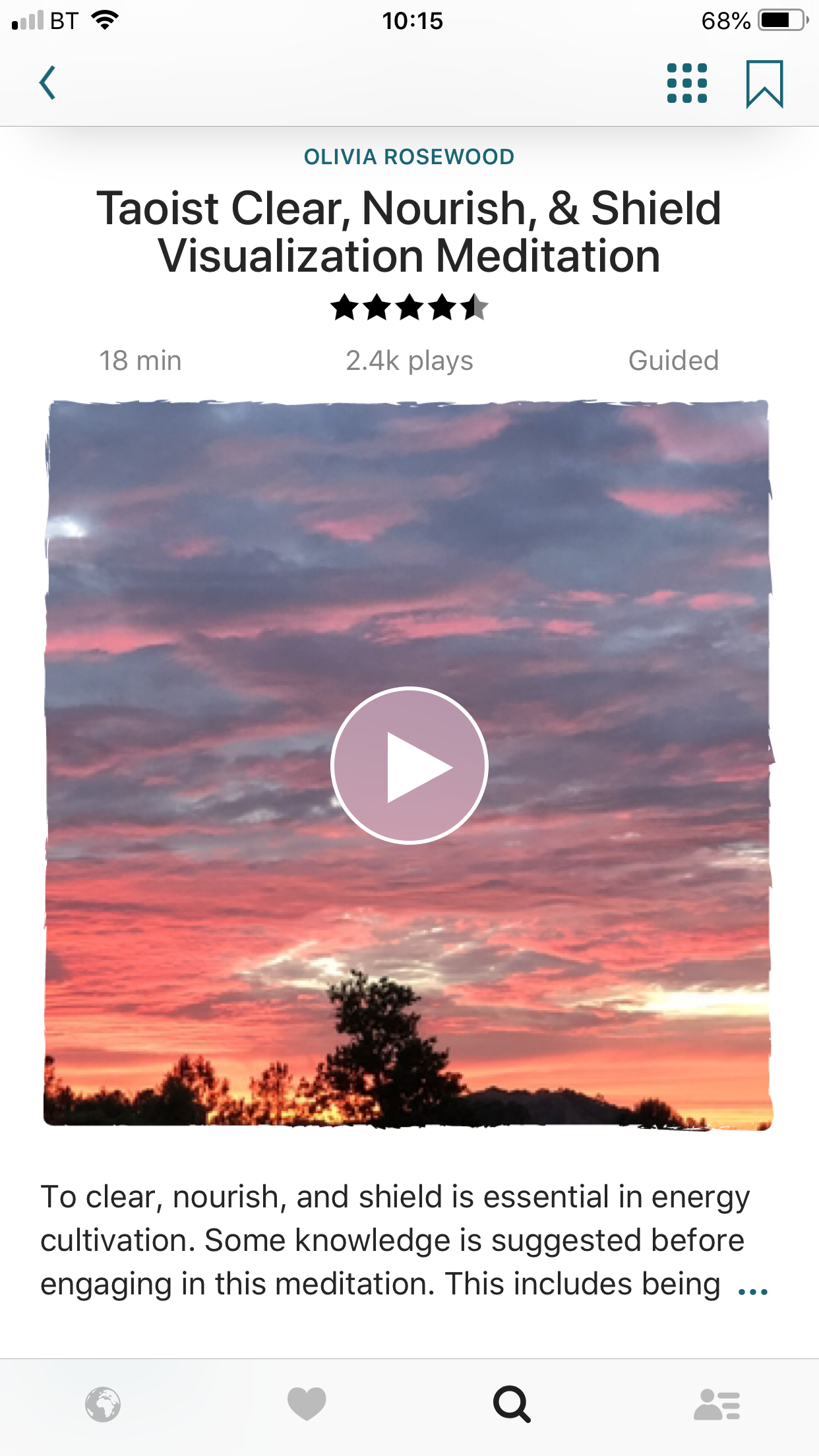 Screenshot of Insight Timer app