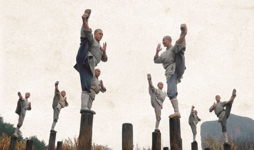 Shaolin Monks on a pole